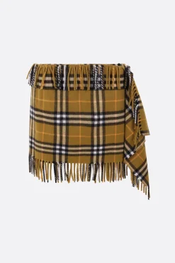 minigonna a portafoglio in lana e cashmere Check