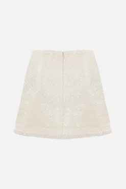 minigonna in bouclé con paillettes