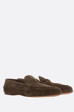 mocassino in suede con Incrocio GG