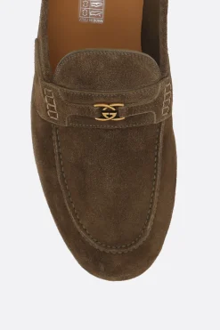 mocassino in suede con Incrocio GG