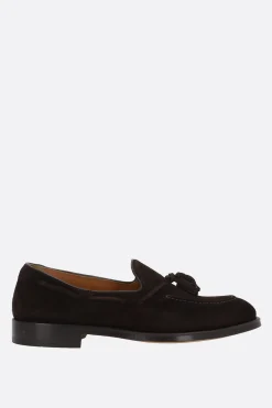 mocassino in suede con nappine