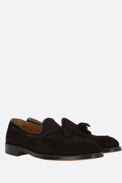 mocassino in suede con nappine