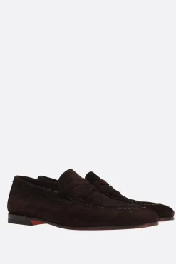 mocassino in suede effetto vintage