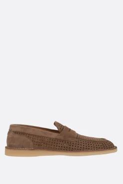 mocassino New Florio in suede traforato