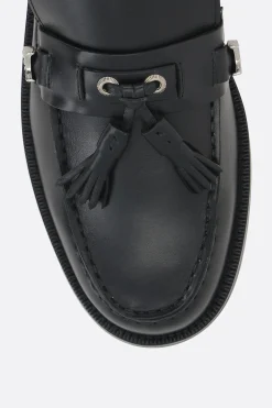 mocassino western in pelle spazzolata