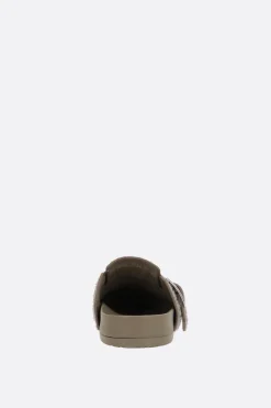 mule flat Ease Buckle in suede spazzolato