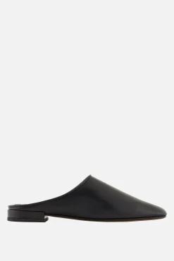 mule flat in pelle liscia