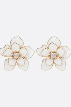 orecchini a fiore in ottone smaltato