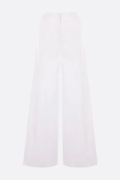 pantalone a gamba ampia Alma in popeline stretch