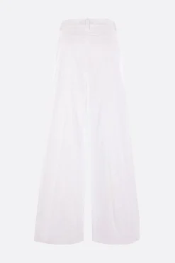 pantalone a gamba ampia Alma in popeline stretch