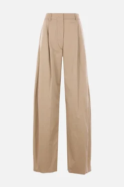 pantalone a gamba ampia Billie in popeline stretch