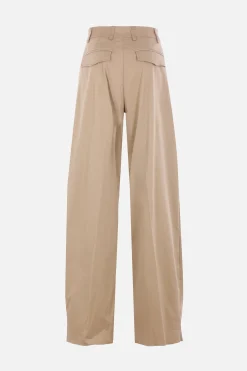 pantalone a gamba ampia Billie in popeline stretch