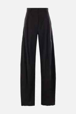pantalone a gamba ampia Billie in popeline stretch