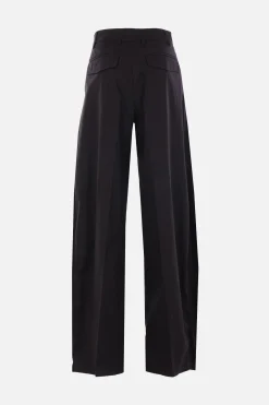 pantalone a gamba ampia Billie in popeline stretch
