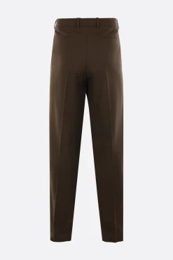 pantalone a gamba ampia in gabardine