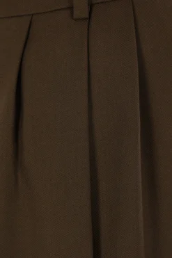 pantalone a gamba ampia in gabardine