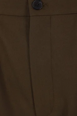 pantalone a gamba ampia in gabardine