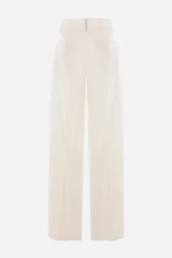 pantalone a gamba ampia in misto viscosa con monile