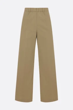 pantalone a gamba ampia in popeline