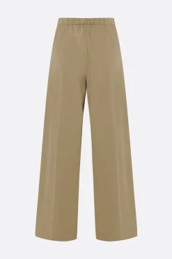 pantalone a gamba ampia in popeline