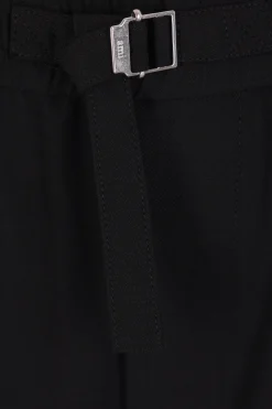 pantalone a gamba dritta in gabardine di lana