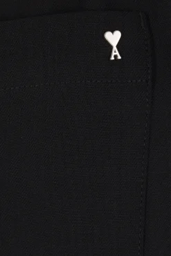 pantalone a gamba dritta in gabardine di lana
