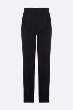 pantalone a gamba dritta in lana