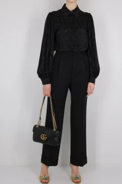 pantalone a gamba dritta in lana