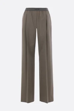 pantalone a gamba dritta in lana