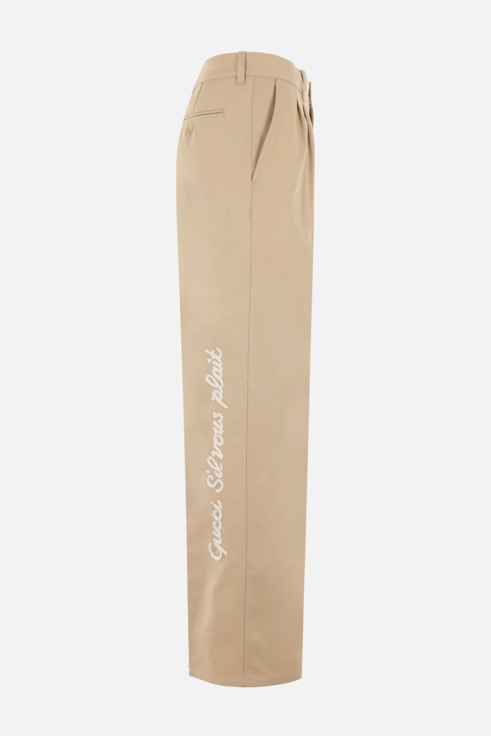pantalone a gamba larga in cotone Gucci s'il vous plait