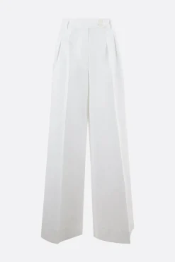 pantalone a gamba larga in bull denim