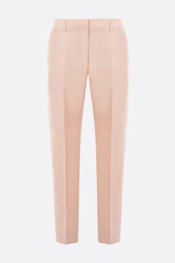 pantalone a sigaretta in lana mohair e seta