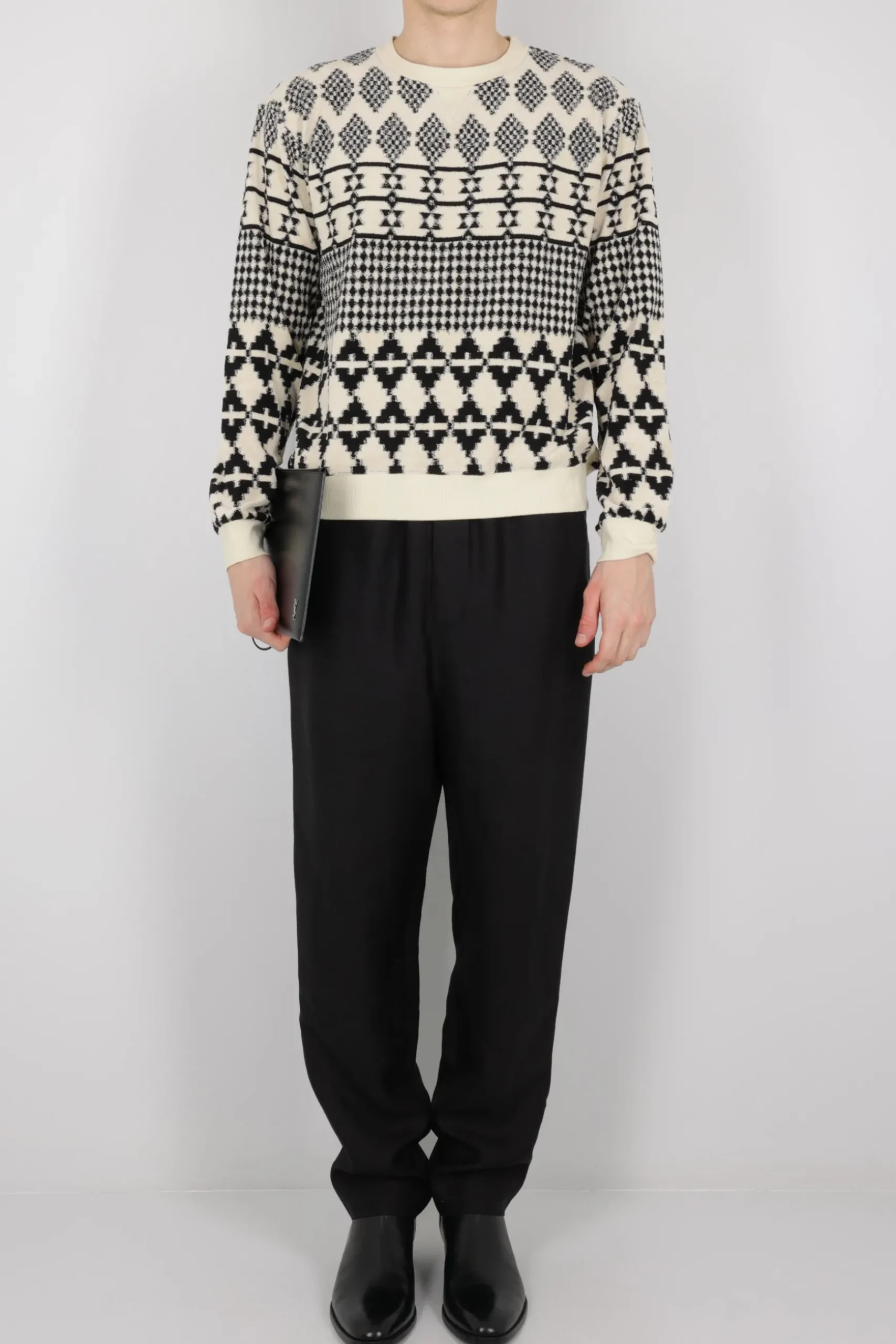 pantalone baggy-fit in viscosa e ramia sostenibile