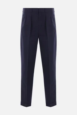 pantalone con doppia pince in popeline fluido