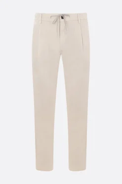 pantalone con pinces in cotone stretch