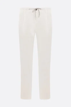 pantalone con pinces in cotone stretch