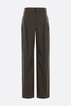 pantalone con pinces in gabardine