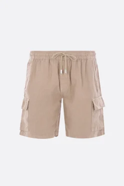 pantalone corto cargo Baie in lino