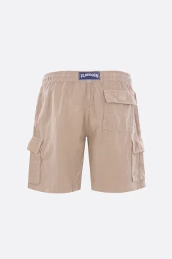 pantalone corto cargo Baie in lino