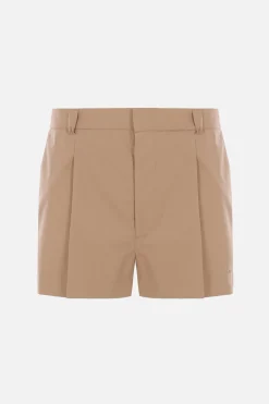 pantalone corto con pinces in popeline