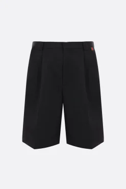 pantalone corto in misto lana con dettaglio Web