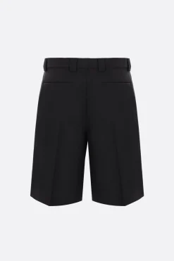 pantalone corto in misto lana con dettaglio Web