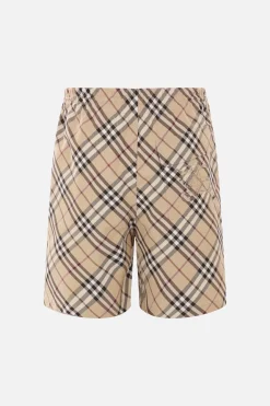 pantalone corto in twill stampa Check