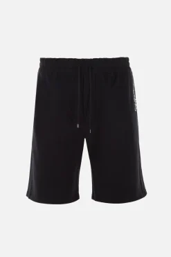 pantalone corto jogging oversize in pile ricamo logo