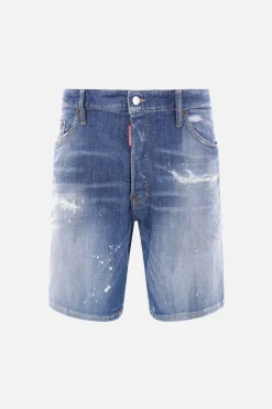 pantalone corto Marine in denim distressed