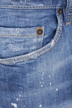 pantalone corto Marine in denim distressed