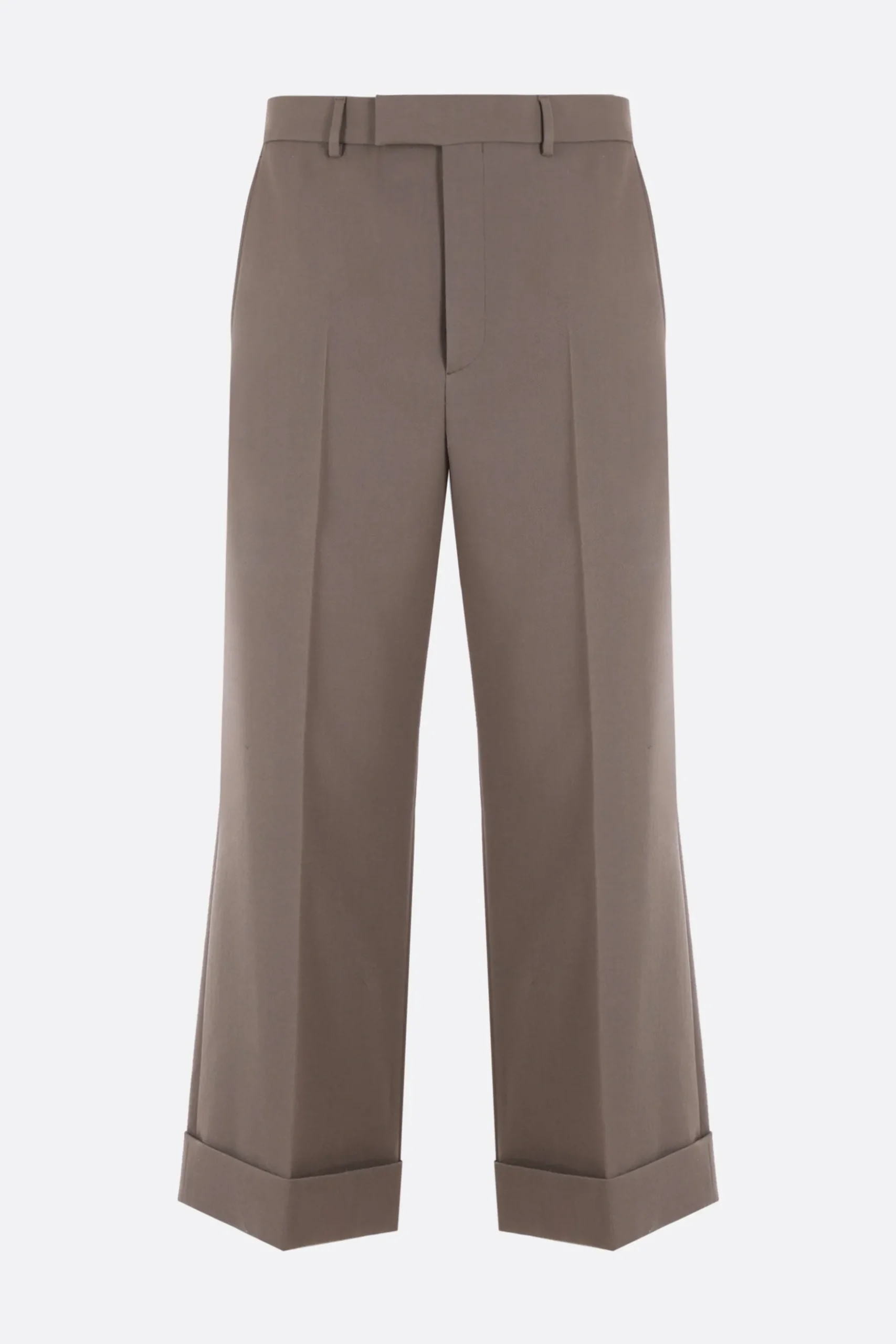 pantalone cropped a gamba larga in twill