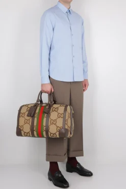 pantalone cropped a gamba larga in twill