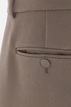 pantalone cropped a gamba larga in twill