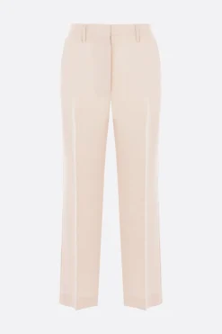 pantalone cropped flare in viscosa e lana